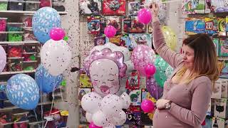 Balon strzelający z nadrukiem He or She? Dekoracja na Babyshower od Balonolandia