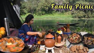 Family Picnic in the Forest | Mutton Curry | Chingri Malai Curry | Bhetki Fish Fry | Reshmi Kebab |