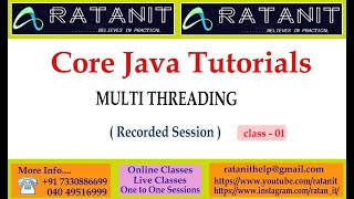 Core Java Tutorials || Multi Threading || by Mr. Ratan || class-01