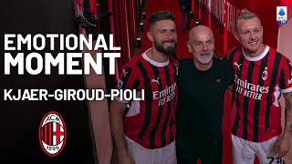Milan Bids Farewell to Their Heroes: Kjaer, Giroud, and Pioli | Emotional Moment | Serie A 2023/24