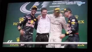 1st Shoey appearance at 2016 German GP (full podium)