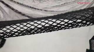 Black Fishnet Mesh Fabric with Silver Lurex Speckles