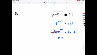 [Alg2] Solving Exponential Eqns with Log (or Natural Log) WS Q5