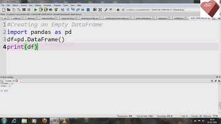 #Dataframe 1:Creating an empty DataFrame