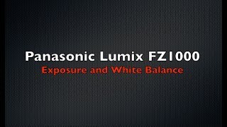 Panasonic Lumix FZ1000 Tutorial part 5 Exposure and White Balance