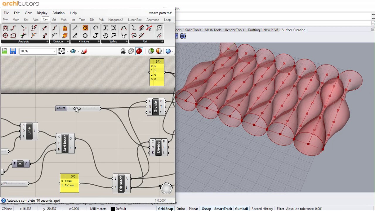 Parametric Weave Patterns In Grasshopper In Rhino Architutors Youtube