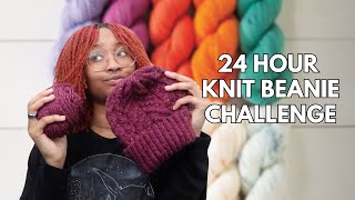 attempting to knit a cabled beanie in just 24 hours | knitting challenge