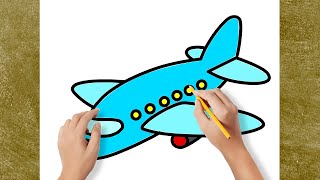 Cartoon Airplane Drawing Easy | How To Draw a Plane Cartoon | Cartoon Airplane Drawing and Coloring