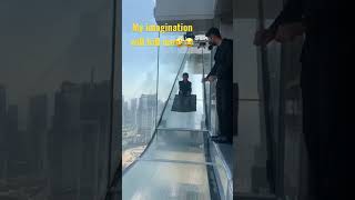 Scary glass slide in Sky view Dubai, UAE🇦🇪😄😬