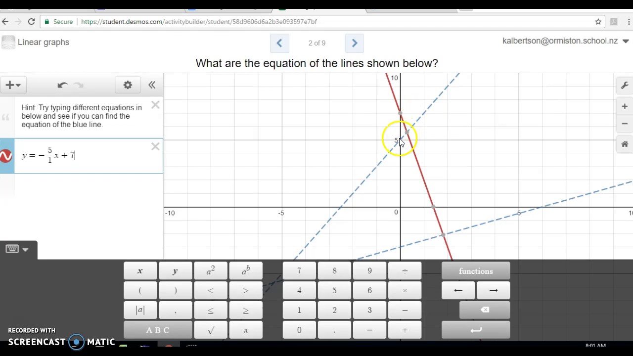 How To Write The Equation Of A Line (DESMOS) - YouTube