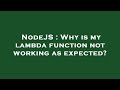 NodeJS : Why is my lambda function not working as expected?