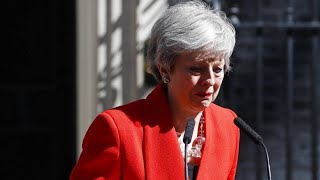 Theresa May kämpft bei ihrer Rücktrittsrede mit den Tränen