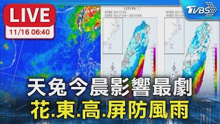 【LIVE】天兔今晨影響最劇 花.東.高.屏防風雨 氣象署06:40預報