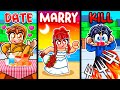 KISS, MARRY, KILL with My CRUSH in Roblox Strongest Battlegrounds!