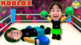 Ryan Vs Daddy! RYAN LEARNS TO BOX IN ROBLOX! Let's Play Roblox Boxing League!