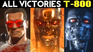 MK11 All Terminator T-800 Victory Poses - Mortal Kombat 11 Intros
