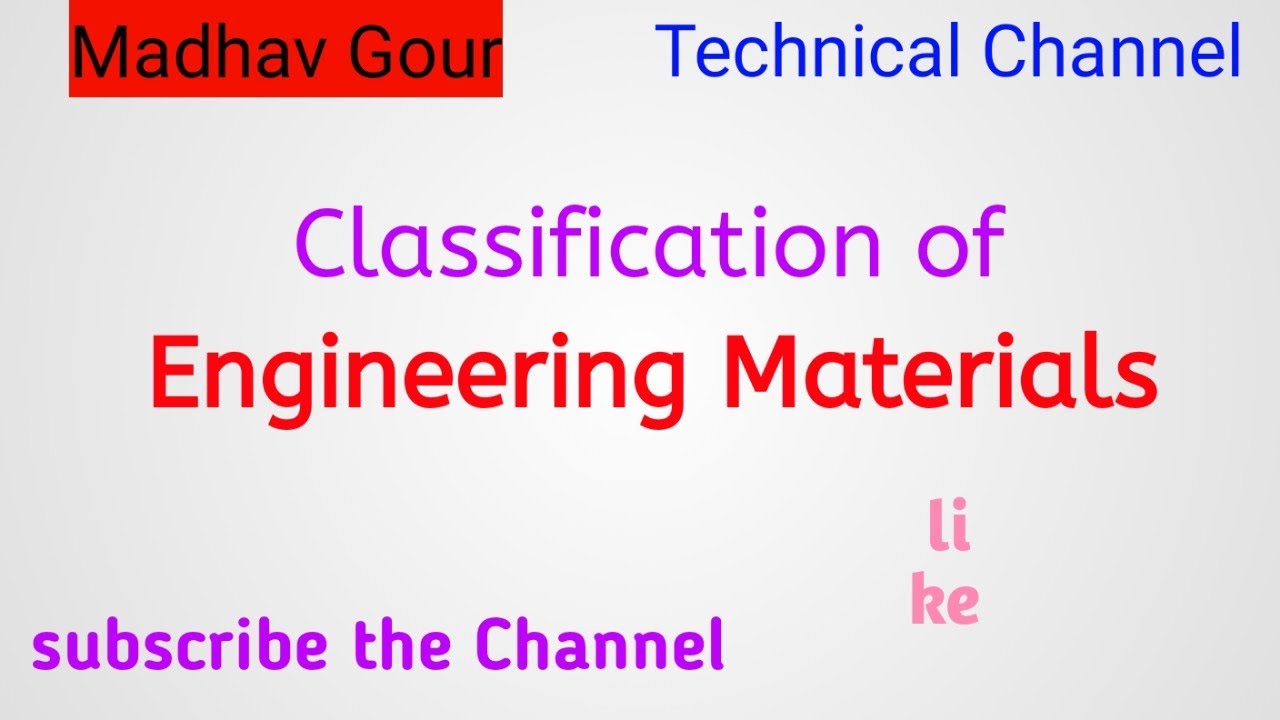 Classification Of Engineering Materials. - YouTube