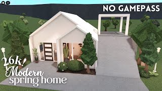 [ bloxburg ] ꒰ 26k ꒱ ☀️ budget modern spring home ꒰ no gamepass build \u0026 tour ꒱