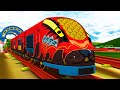 Red Bullet Train - Train Cartoon Videos For Kids - Toy Factory Cartoon Train