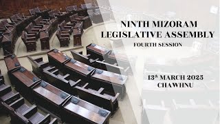 4TH SESSION OF THE NINTH MIZORAM LEGISLATIVE ASSEMBLY | 13TH MARCH 2025 (NINGANI) CHAWHNU | LIVE