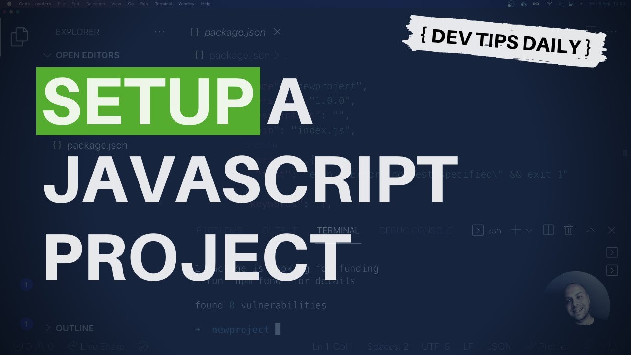 Devtips Daily Setup A Javascript Project With The Npm Init Command