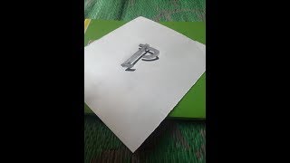 How to Draw 3D letter "P", - 3d trick art by Drawings 4 you