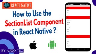 How to Use the SectionList Component in React Native ? || in Hindi