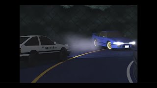 Mako Sato spins and Takumi manages to dodge them [Initial D First Stage]