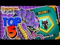 TOP 5 LEGENDARIOS del LIBRO DRAGONES!! - Monster Legends Ranking