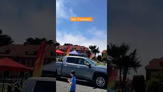 People enjoying a rare hot summer day in San Francisco!!