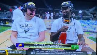 Bobby Portis & Pat Connaughton on how much champagne they drank after the Bucks won the title 😄