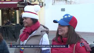 Concentración de la Asociación de Venezolanos de Ciudad Real por la democracia y la libertad