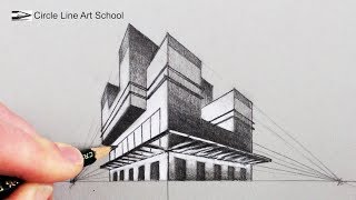 How to Draw in Two Point Perspective: 3D Building