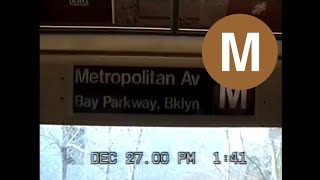 BMT Myrtle Ave Line R42 (M) timelapse from Chambers St to Metropolitan Ave (12/27/00)