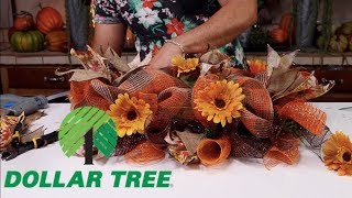 How To Make A Fall Centerpiece With Dollar Tree Items (And Deco Mesh 2019 )