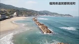 今年初フライト！福岡県遠賀郡岡垣町の波津海水浴場上空