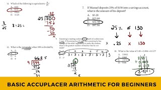 ACCUPLACER TEST ARITHMETIC FULL VERSION FOR NEW LEARNERS [PART TWO]