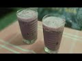 Blueberries smoothies, so refreshing. Segarnya dapat minum air blueberry ni