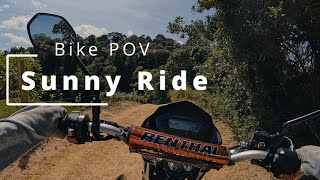 Riding in Motorcycle Suzuki DR sunny day Bike POV