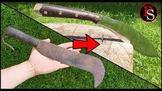 Forging A Kukri Knife From An Old Rusty Tool - Blacksmithing