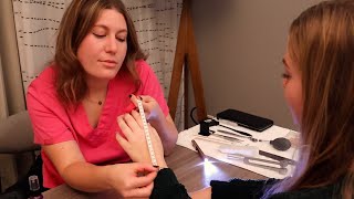 Detailed Real Person ASMR Hand Exam | Measuring, Sensory, Strength