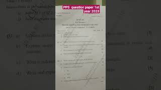 pps question paper 1st year engineering 2023 Insame  sppu