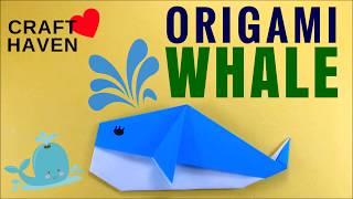 How To Make Easy Origami Whale Fish - DIY Easy Paper Whale for Beginners #OrigamiAnimal