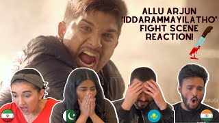 IDDARAMMAYILATHO INTERVAL FIGHT SCENE REACTION | Allu Arjun | Foreigners React