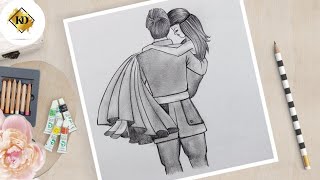 How To Draw Romantic Couple Step by Step || #coupledrawing#romanticdrawing#virlvideo#drawing#girl