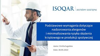 Podstawowe wymagania dotyczące nadzorowania alergenów i minimalizowania ryzyka skażenia krzyżowego.