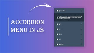 Animated Accordion Menu | How to Create an Animated Accordion Menu Using HTML & CSS & JS