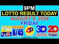 Lotto Result Today 9pm August 9 2024 (PCSO)