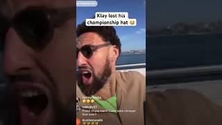 “I underestimated the wind gust” Klay lost his '22 championship hat 😂 #nba #klaythompson #warriors
