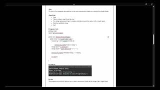 Experiment 3 - TEXT PROCESSING USING JAVA STRING